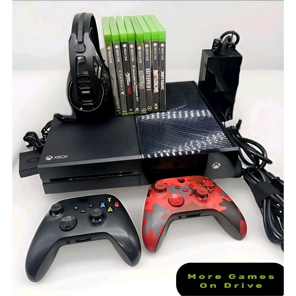 XBOX ONE 1TB Optimized | 2 Controllers | RIG 800Headset | Account | 8 Game Lot